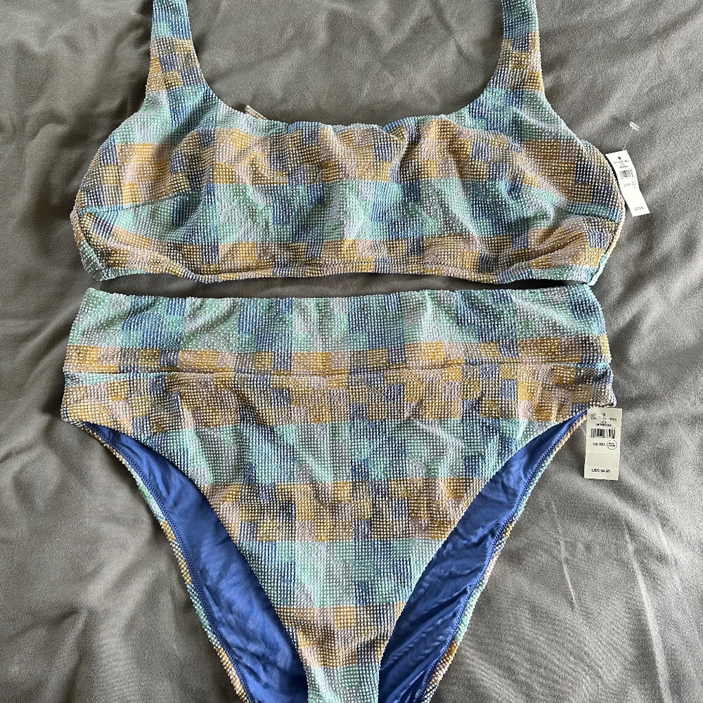 Aerie Swim Scoop Neck Bikini Set with High Waisted Cheeky Bottoms size XXL NWT